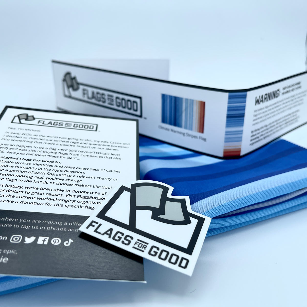 Temperature Rise Flag Climate Warming Stripes Flag | $1 Donated to Climate Organizations ...