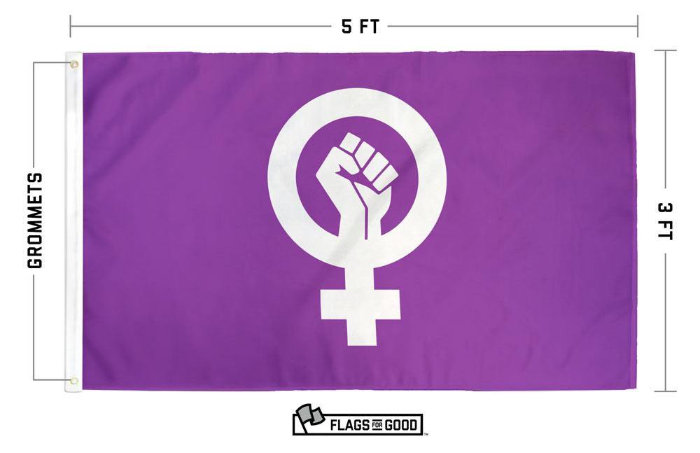 feminism flag measuring 3 by 5 feet