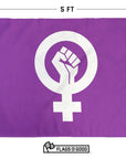 feminism flag measuring 3 by 5 feet