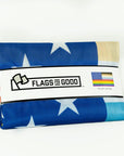 "for all" u.s. flag in packaging