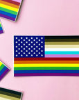 For All United States Flag Vinyl Sticker