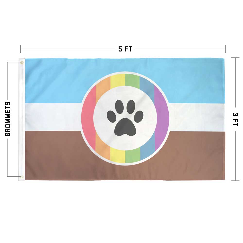 3 x 5 feet single-sided Furry pride Flag with Grommets