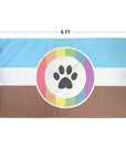 3 x 5 feet single-sided Furry pride Flag with Grommets