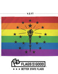 Indiana Rainbow Pride flag measuring 3 by 4.5 feet