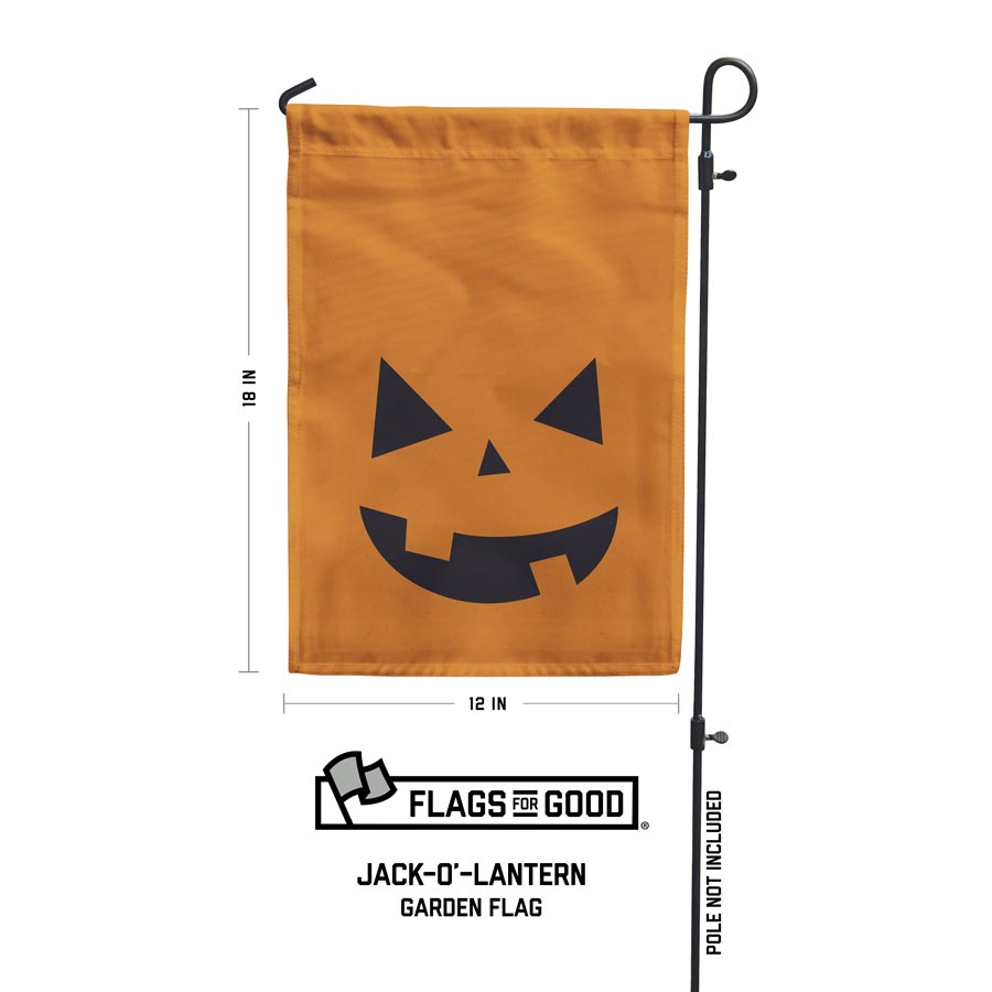 Halloween pumpkin garden flag measuring 12 by 18 inches