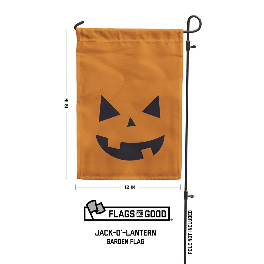 Halloween pumpkin garden flag measuring 12 by 18 inches