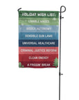 Holiday wish list garden flag