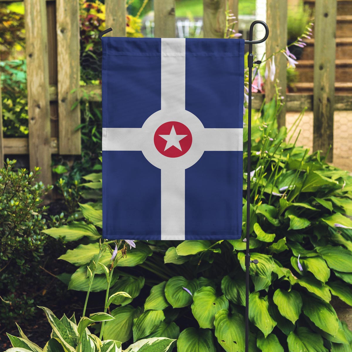 Indianapolis garden flag on a pole