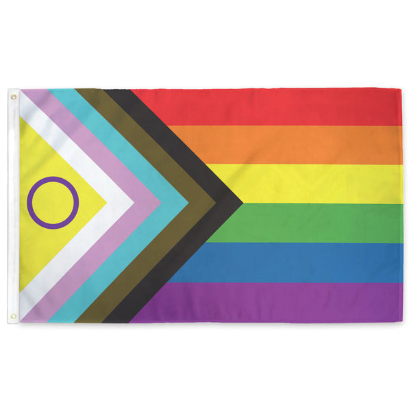 Intersex Progress Pride Flag | Donated to Lgbtq Organizations (M) 2ft x 3ft Single-Sided with Grommets