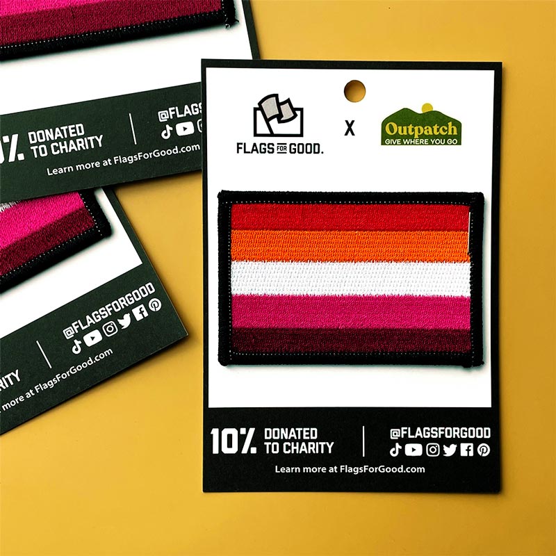 Lesbian Pride Flag stick on Patch by outpatch and flags for good