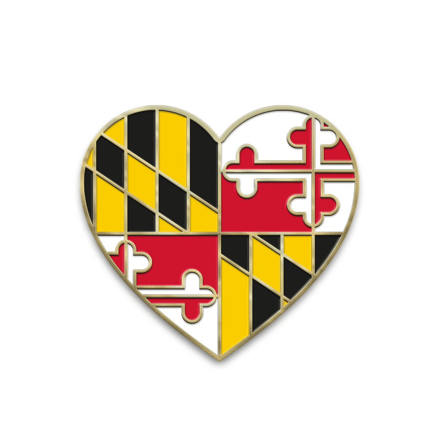 Maryland Flag Heart / Pin by Route One Apparel