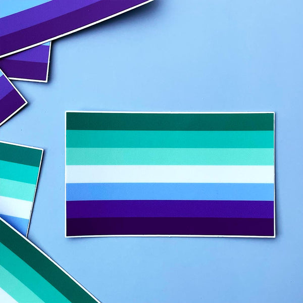 New Jersey LGBTQ Pride Flag Sticker, Weatherproof Vinyl Pride Flag