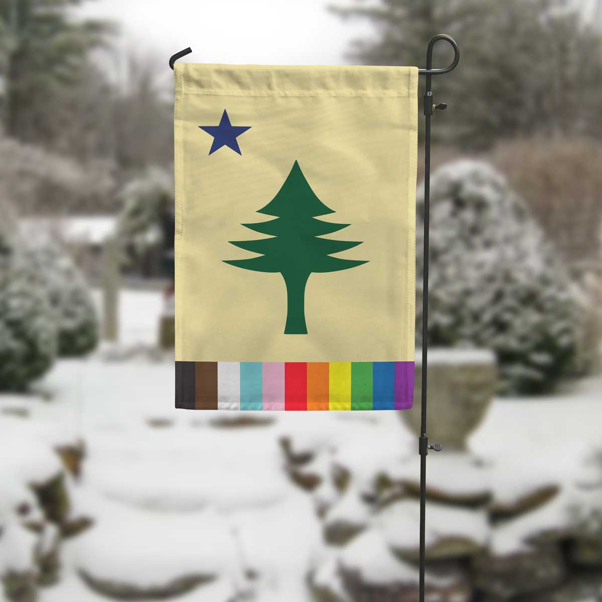 Maine 1901 LGBTQ+ Pride Garden Flag Outdoor