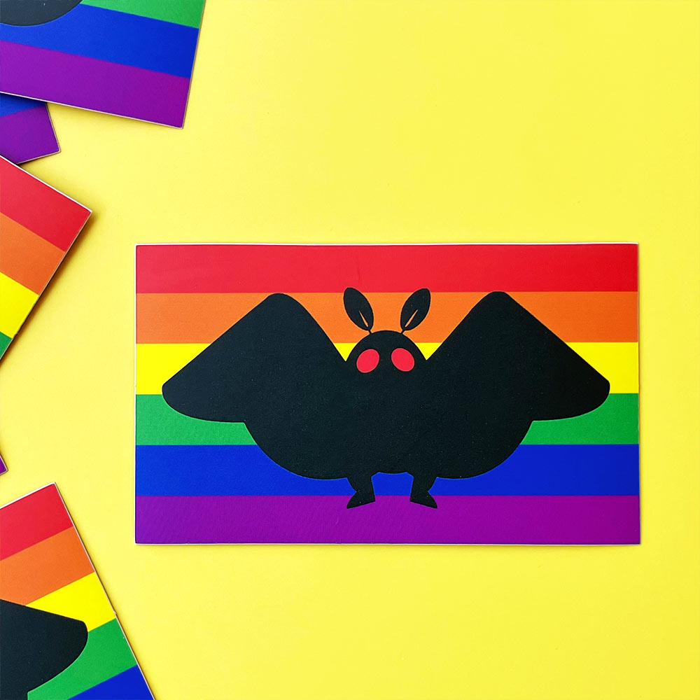 Mothman Pride Flag Sticker