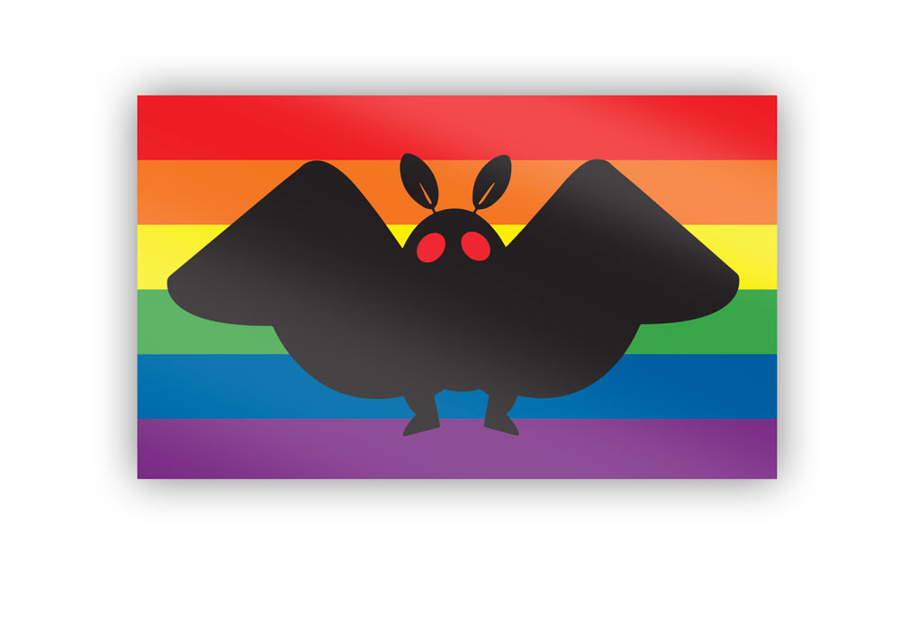 Mothman Pride Flag Sticker