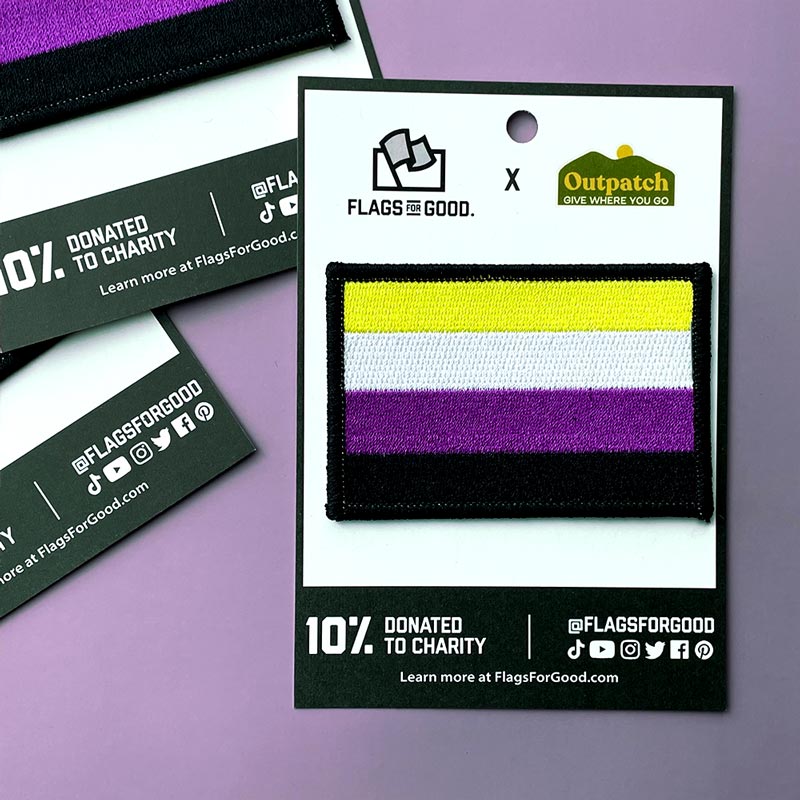 Nonbinary Pride Flag stick on Patch by flags for good and outpatch