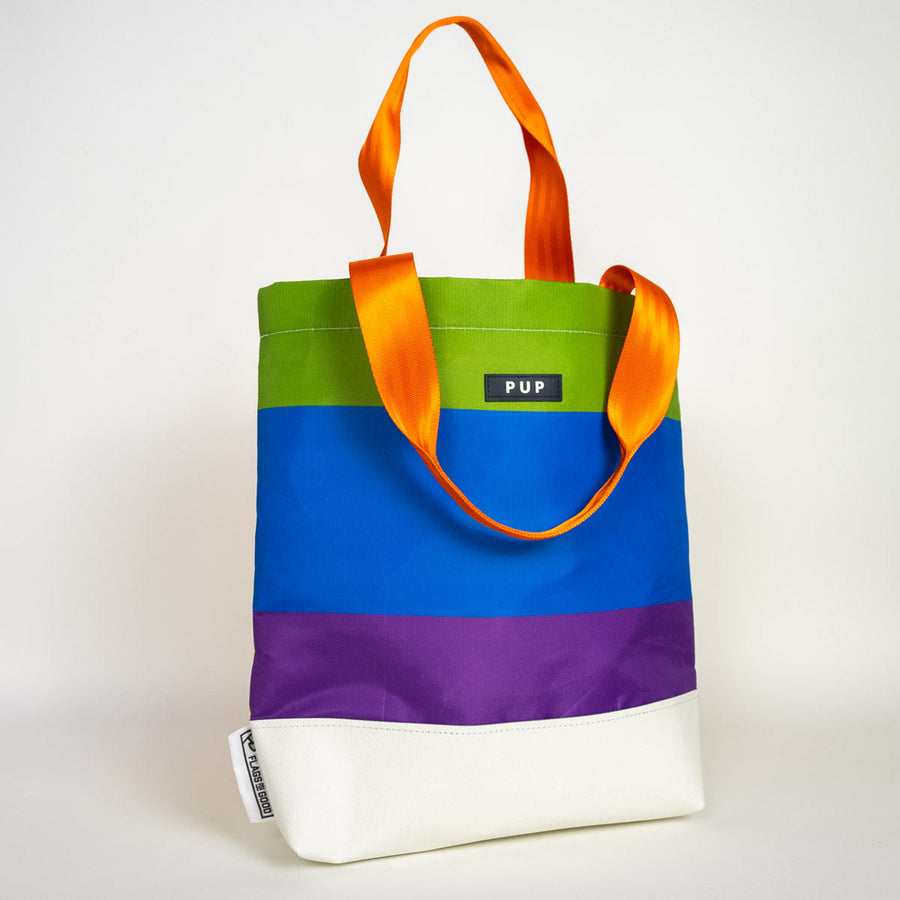 Upcycled Progress Pride Flag Tote Bag - Flags For Good X PUP