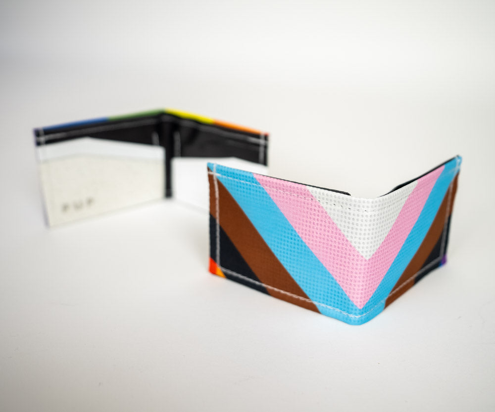 Upcycled Progress Pride Flag Wallet - Flags For Good X PUP
