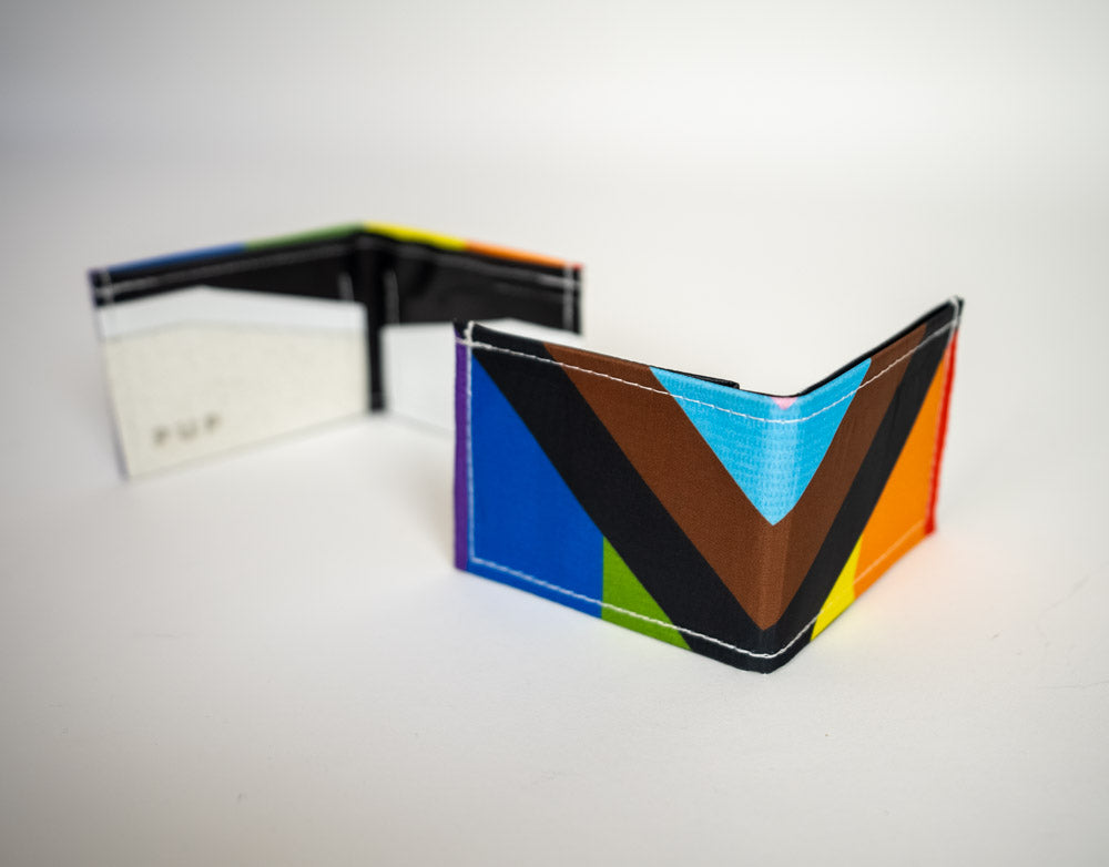 Upcycled Progress Pride Flag Wallet - Flags For Good X PUP