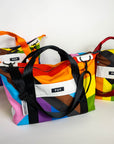 Upcycled Progress Pride Flag Weekender Bags - Flags For Good X PUP