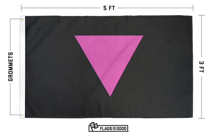 Pink triangle shop flag