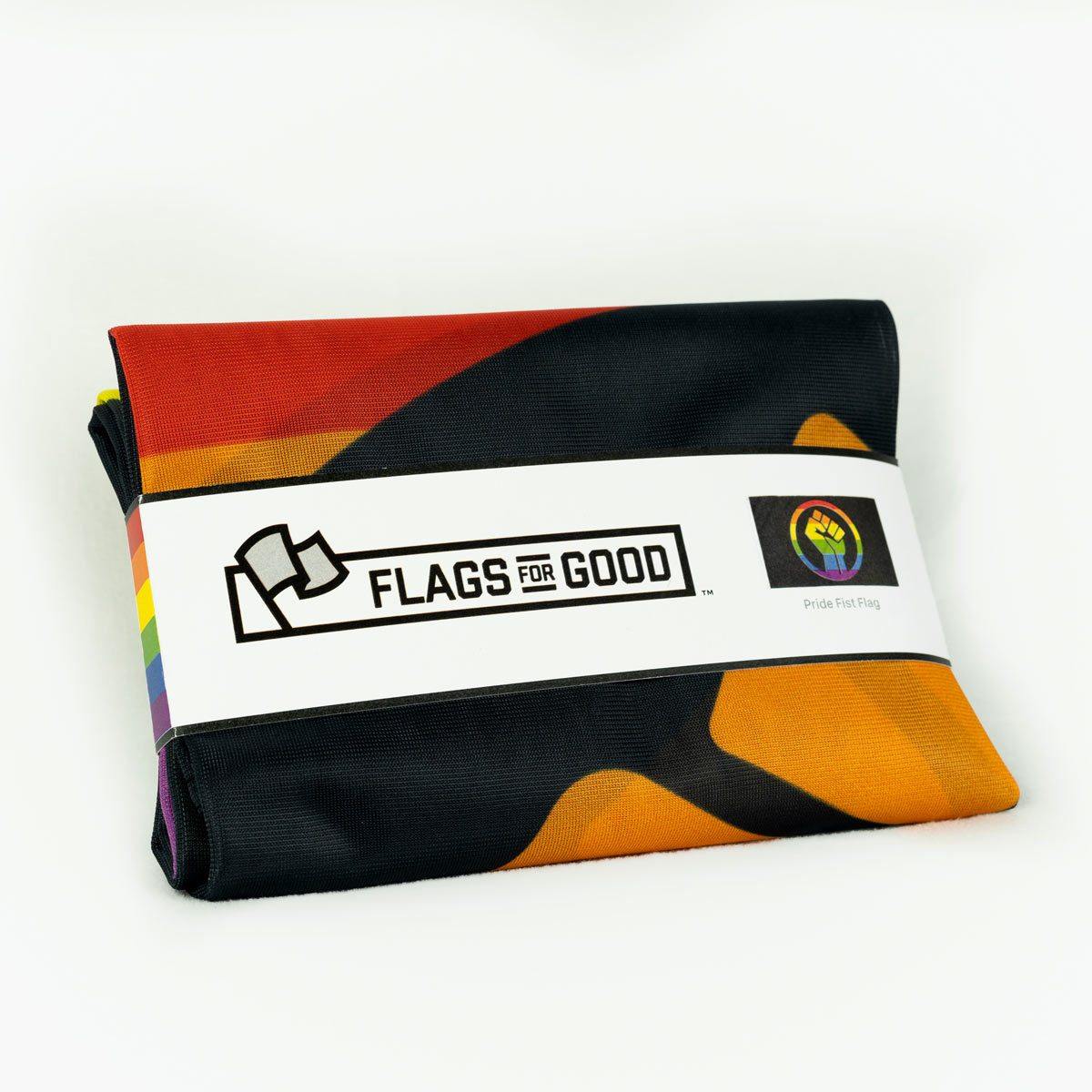Black Lives Matter Pride Fist - Flags For Good folded and packaged