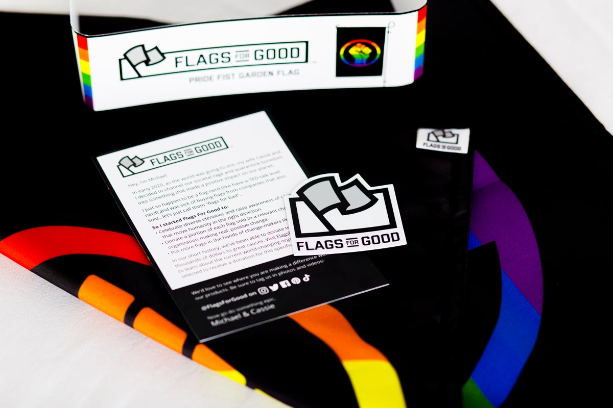 Rainbow Fist Garden Flag