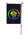 Rainbow BLM Fist garden flag
