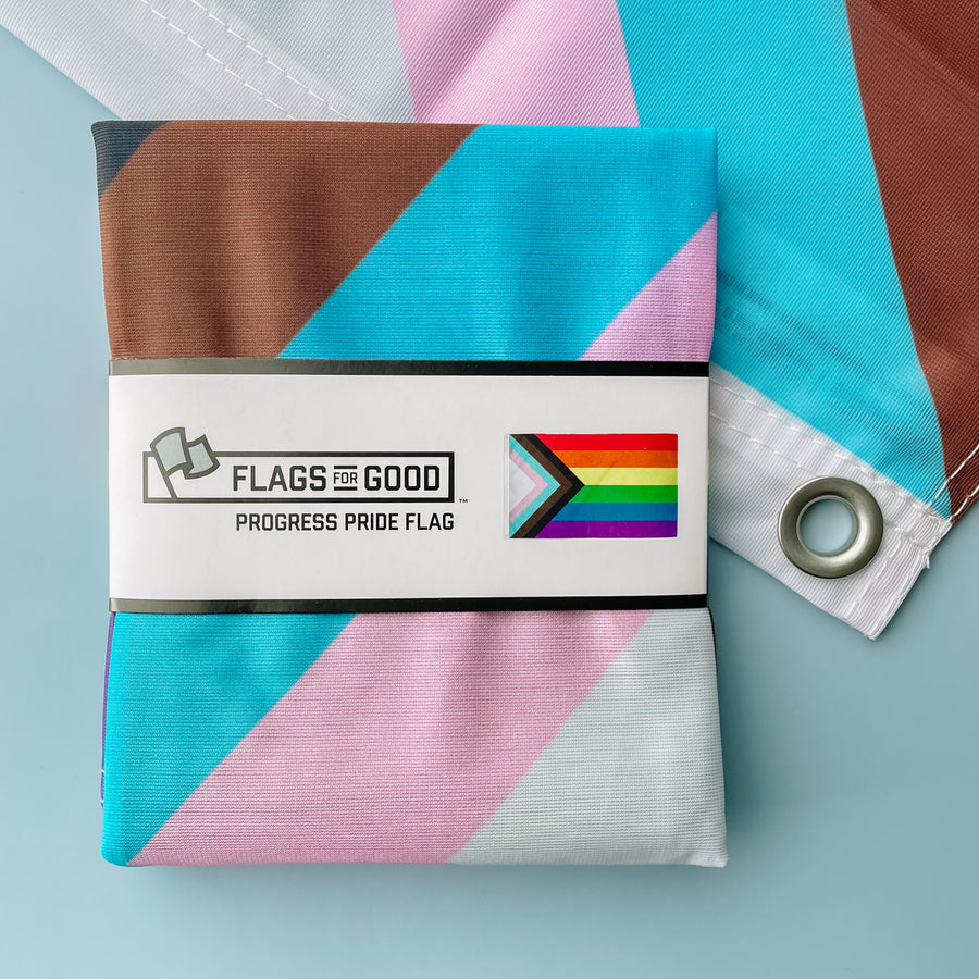 Progress Pride Flag - 2ft x 3ft Flags For Good Folded Flag