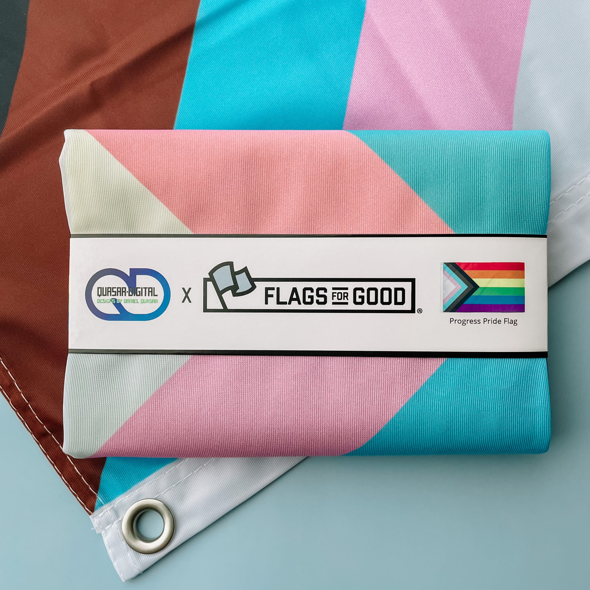 Progress Pride Flag - 3ft x 5ft Flags For Good Folded Flag