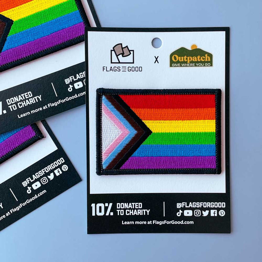 Progress Pride Flag Stick On Patch by Flags For Good and Outpatch