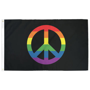 rainbow peace sign flag