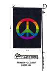 Rainbow Peace Sign Garden Flag