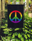 Rainbow Peace Sign Garden Flag