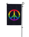 Rainbow Peace Sign Garden Flag