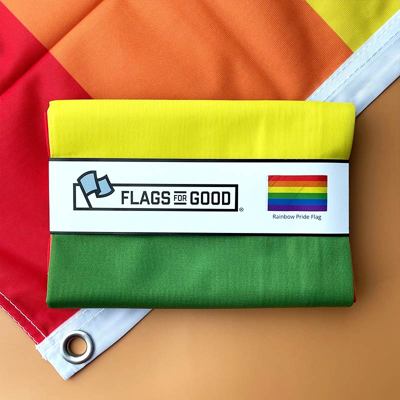 LGBTQ Rainbow Pride Single Sided 3ft by 5ft Indoor Flag Made by Flags for Good