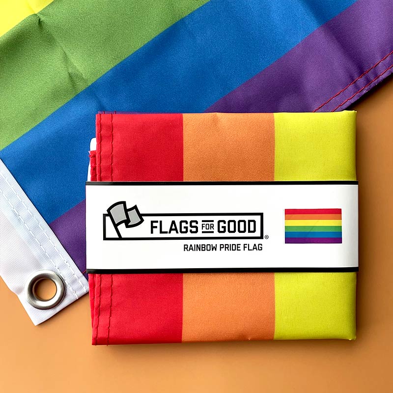 LGBTQ Rainbow Pride Boat Flag 18in by 12in Made by Flags for Good