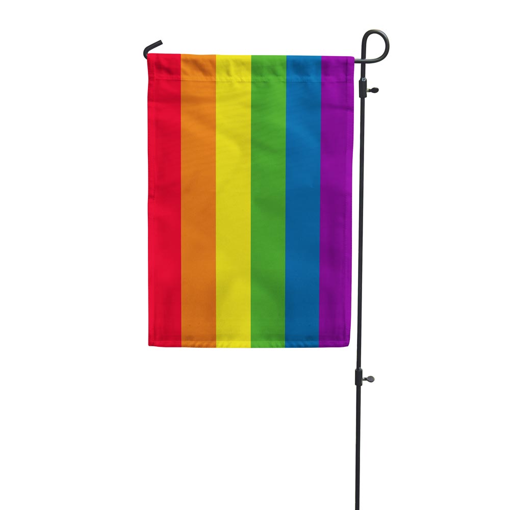 6-Stripe Rainbow LGBTQ+ Pride Garden Flag by Flags For Good on a white background