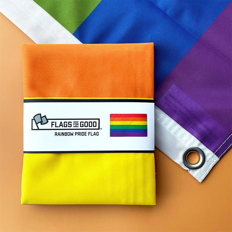 Club Exx Mens Striped Pride Flag Thong - Rainbow